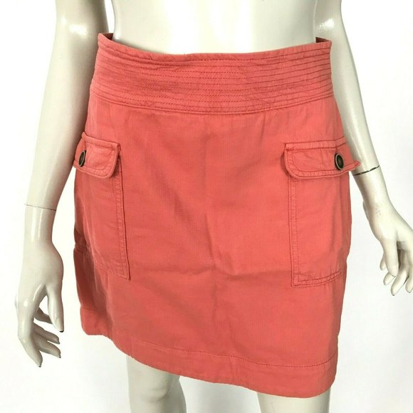 Anthropologie Utility‎ Mini Skirt Cotton Linen Flap - Picture 3 of 8